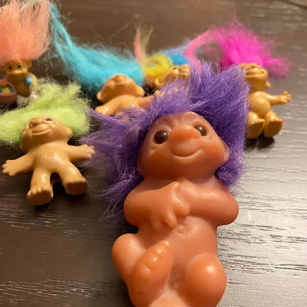Russ Vintage Troll Lot Cupid Ring Pencil Toppers Easter lot of 9